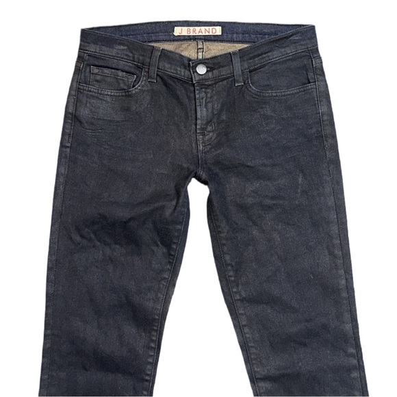 J BRAND women's metallic black "venom" pencil leg skinny jeans, 28. - Picture 5 of 6